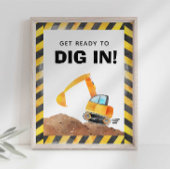 建設トラック掘り込みパーティーの看板 ポスター