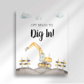 建設トラック掘り込みパーティーの看板 ポスター