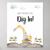 建設トラック掘り込みパーティーの看板 ポスター (正面)