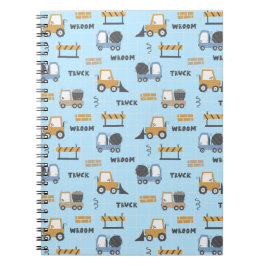 建設トラック柄 青 ノートブック