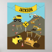 建設トラック現場テーマの装飾 ポスター (正面)