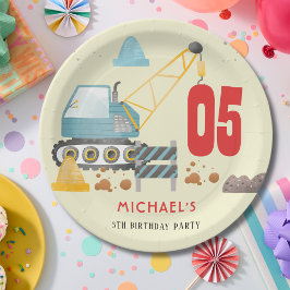 建設トラック男の子の誕生日 ペーパープレート