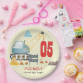 建設トラック男の子の誕生日 ペーパープレート (パーティー)