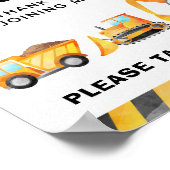 建設トラック荷積みゾーンパーティの好意のサイン ポスター (角)