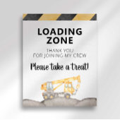 建設トラック荷積みゾーンパーティの好意のサイン ポスター