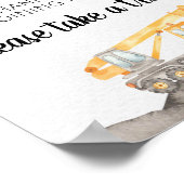 建設トラック荷積みゾーンパーティの好意のサイン ポスター (角)