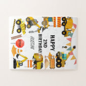 建設トラック | 子供の誕生日パーティー ジグソーパズル (横)