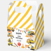 建設トラック | 子供の誕生日パーティー フェイバーボックス (見開き)