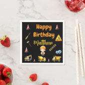 建設トラック 子供 誕生日 ナプキン スタンダードカクテルナプキン (インサイチュ)