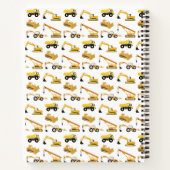 建設トラック・車両の子供用モノグラム ノートブック (裏面)