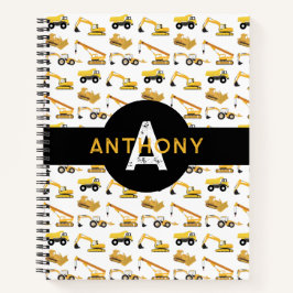 建設トラック 車両 子供 モノグラム ノートブック