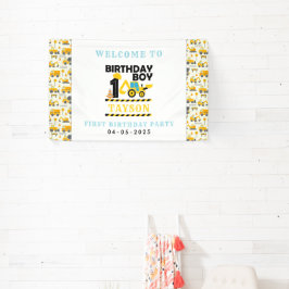 建設トラック 1歳の誕生日 | キッズパーティー 横断幕