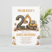 建設トラック 2歳の誕生日 招待状 (スタンド正面)