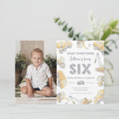 建設トラック SIX 6歳の誕生日パーティー 招待状 (スタンド正面)