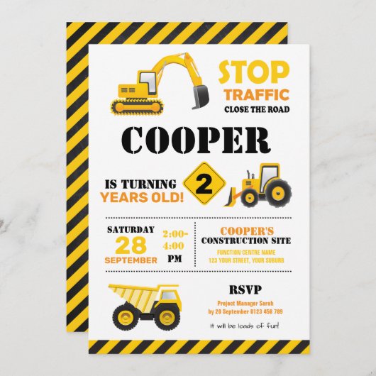 建設パーティー招待状 招待状 (正面/裏面)