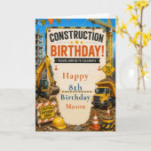 建設パーティー 誕生日 カード (黄色い花)