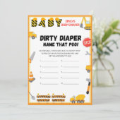 建設ベイビーシャワーゲーム - 編集可能な名前 - 内 招待状 (スタンド正面)