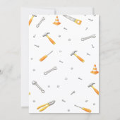 建設ベイビーシャワー招待状 男の子 招待状 (裏面)