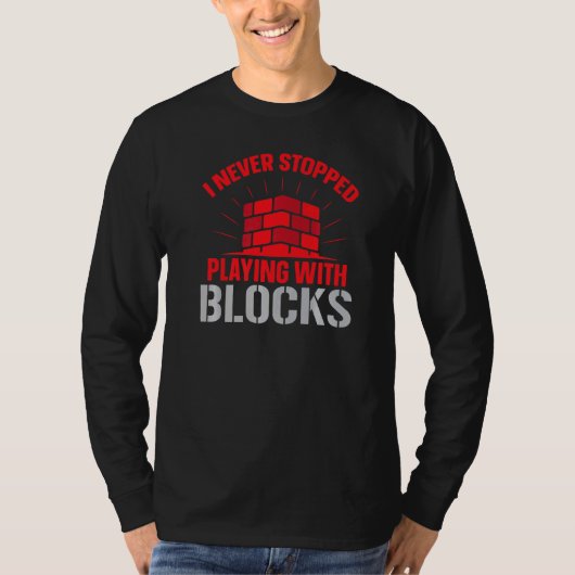 建設レンガ敷き職業レンガ職人 Tシャツ (正面)