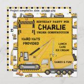 建設中のカスタムな誕生日の招待状 招待状 (正面/裏面)