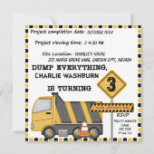 建設中のカスタムな誕生日の招待状 招待状 (裏面)