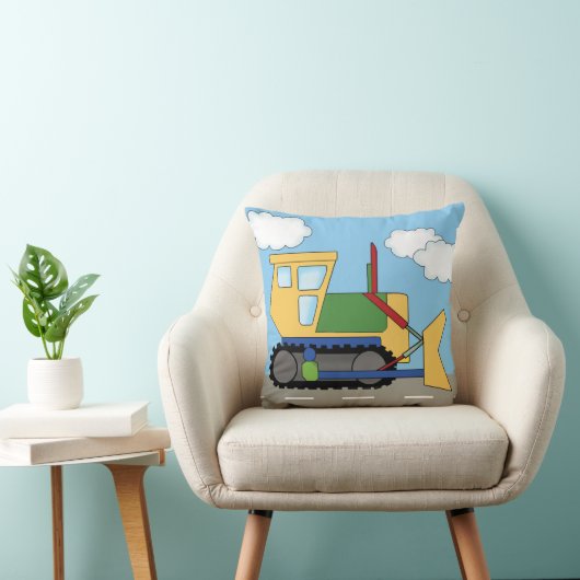 建設中の子供のブルドーザーのトラックの枕 クッション (椅子)