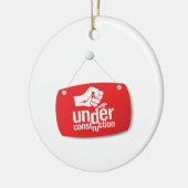 建設中の握りこぶしのポンドの印 セラミックオーナメント (左)