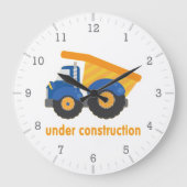 建設中のDumptruck ラージ壁時計 (正面)