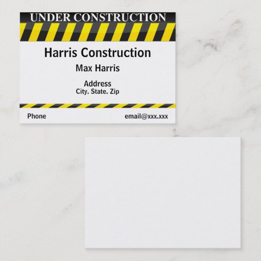 建設中 名刺 (正面/裏面)