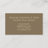 建設会社の名刺 名刺 (裏面)