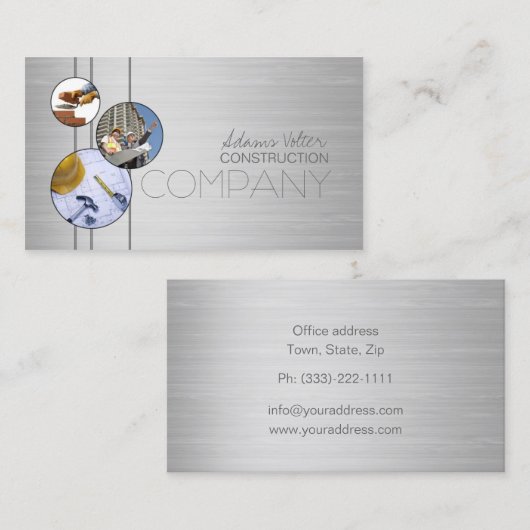 建設会社の建築者の金属のデザインカード 名刺 (正面/裏面)
