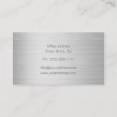 建設会社の建築者の金属のデザインカード 名刺 (裏面)