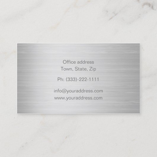 建設会社の建築者の金属のデザインカード 名刺 (裏面)