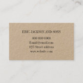 建設会社の最小主義の名刺 名刺 (裏面)