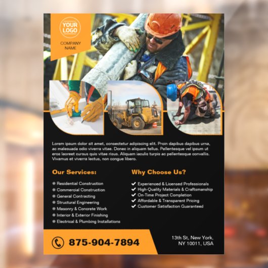 建設会社用カスタムウィンドウクリング ウィンドウサイン (シート2)