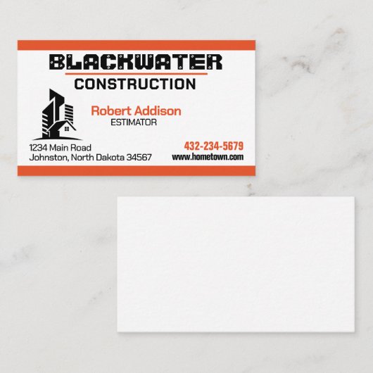 建設会社 商業・住宅用 名刺 (正面/裏面)