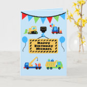 建設作業員が大好きな子供の誕生日カード カード (黄色い花)