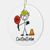建設作業員の棒の姿 セラミックオーナメント (左)