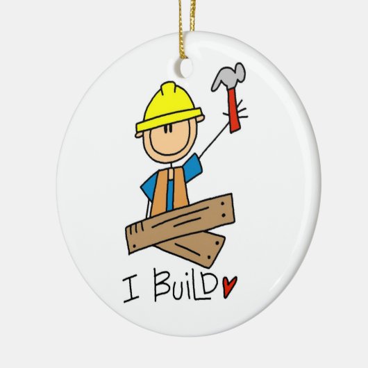 建設作業員私はTシャツおよびギフトを造ります セラミックオーナメント (左)