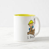 建設作業員私はTシャツおよびギフトを造ります ツートーンマグカップ (正面右)