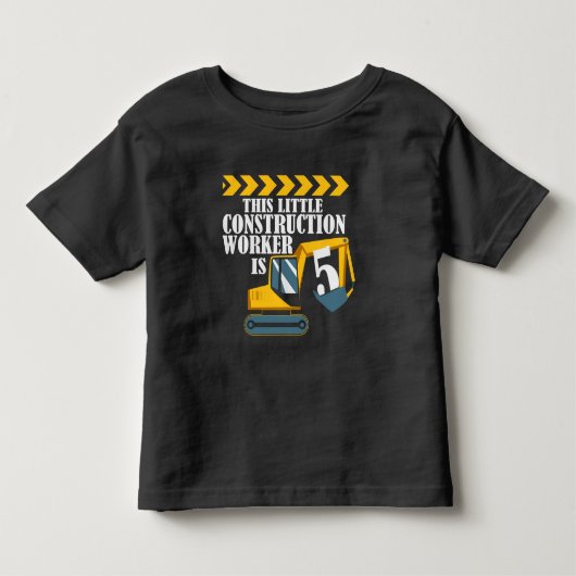 建設作業員5歳誕生日少年Tシャツ トドラーTシャツ (正面)