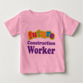 建設作業員(未来)の幼児ベビーのTシャツ ベビーTシャツ (正面)