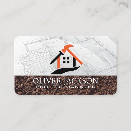 建設作業員 | 青図 | 建築家 名刺 (正面)