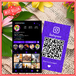 建設工事InstagramバイオレットQRコード 名刺