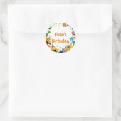 建設恐竜誕生日パーティー ラウンドシール (バッグ)