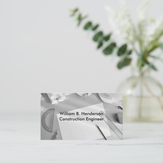 建設技師のデザイン 名刺 (スタンド正面)