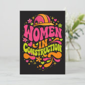 建設業の女性 レトロ エンパワーメント 招待状 (スタンド正面)