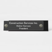 建設業の机のプラク デスクネームプレート (正面)