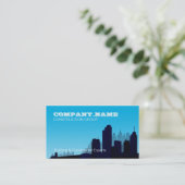 建設業の青いスカイラインカード 名刺 (スタンド正面)