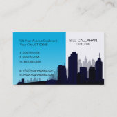 建設業の青いスカイラインカード 名刺 (裏面)